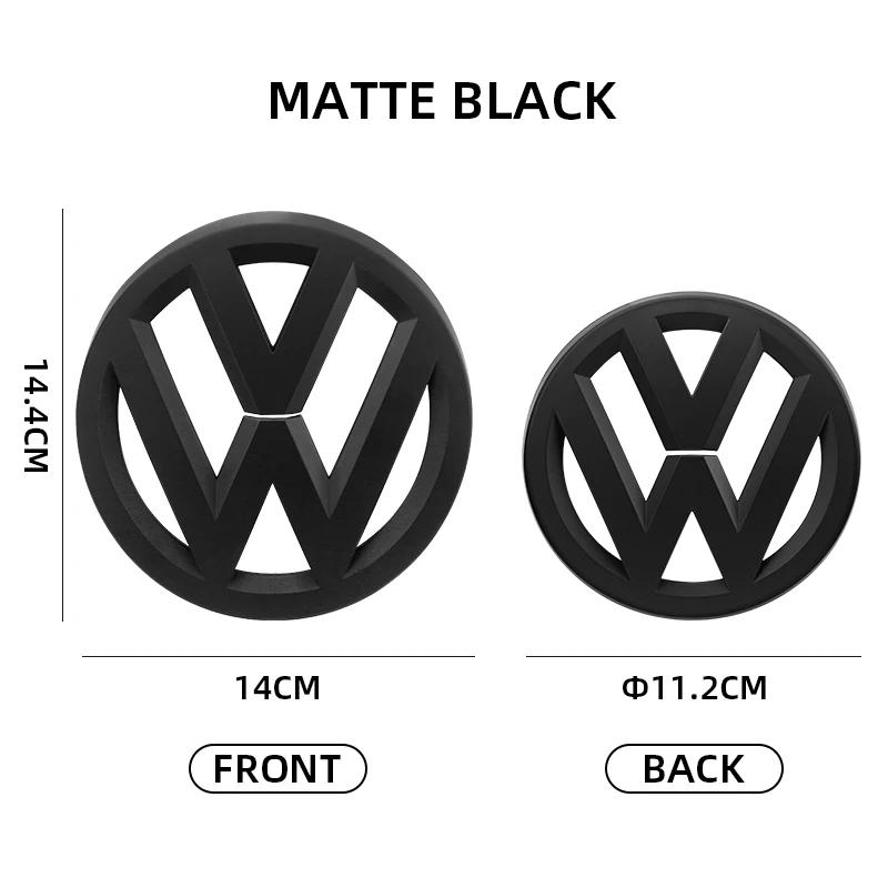 2pcs/pair For VW Volkswagen POLO 2011-2020 Car logo stickers 123mm Front Grille Center Badge 113mm Rear Trunk Emblem ze8