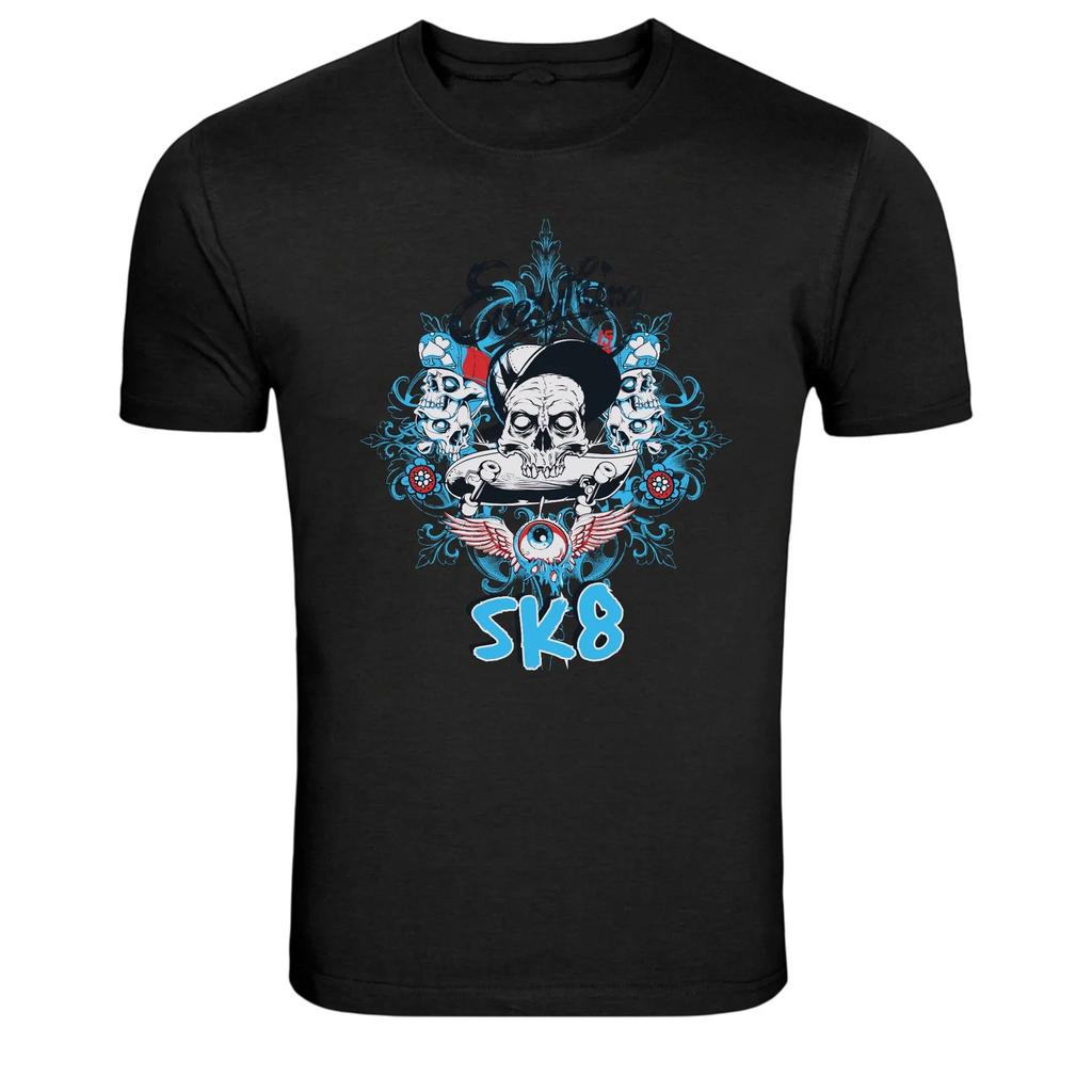 Skull Skateboard SK8 Streetwear Graphic T-Shirt