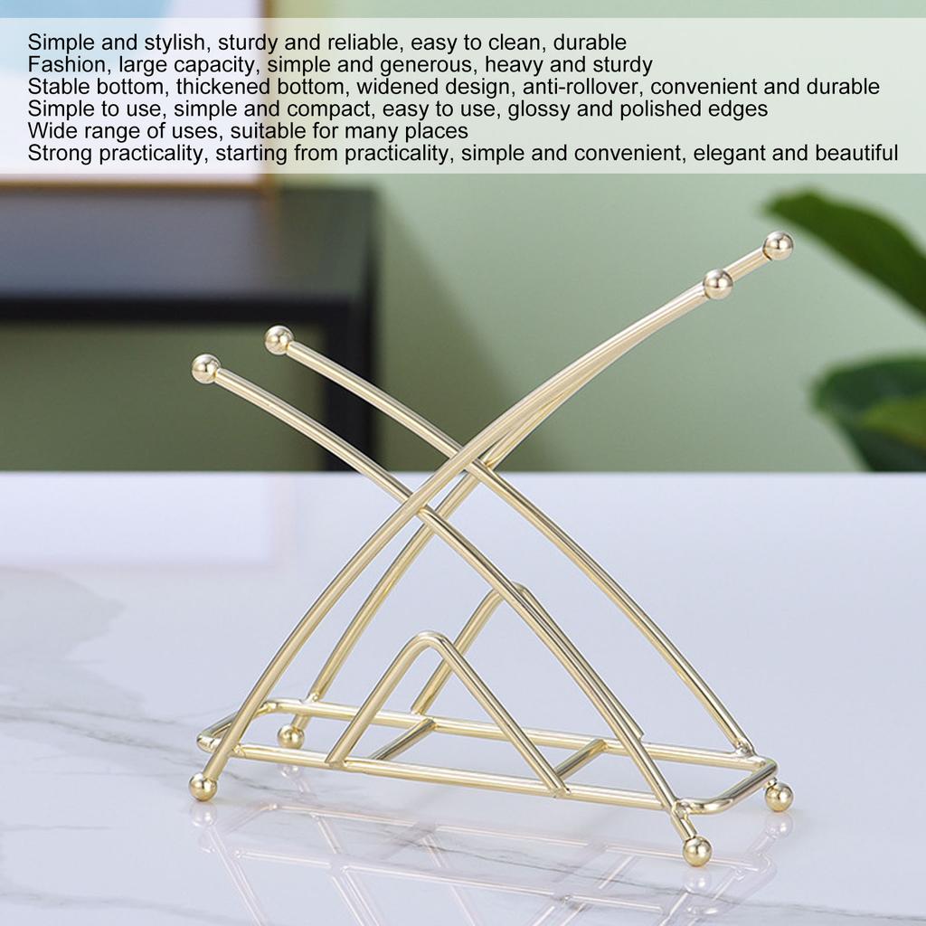 Napkin Holder Fashion Elegant Thickened X Shaped Hotel Table Napkin Holder Wrought Iron Vertical Tissue Holder