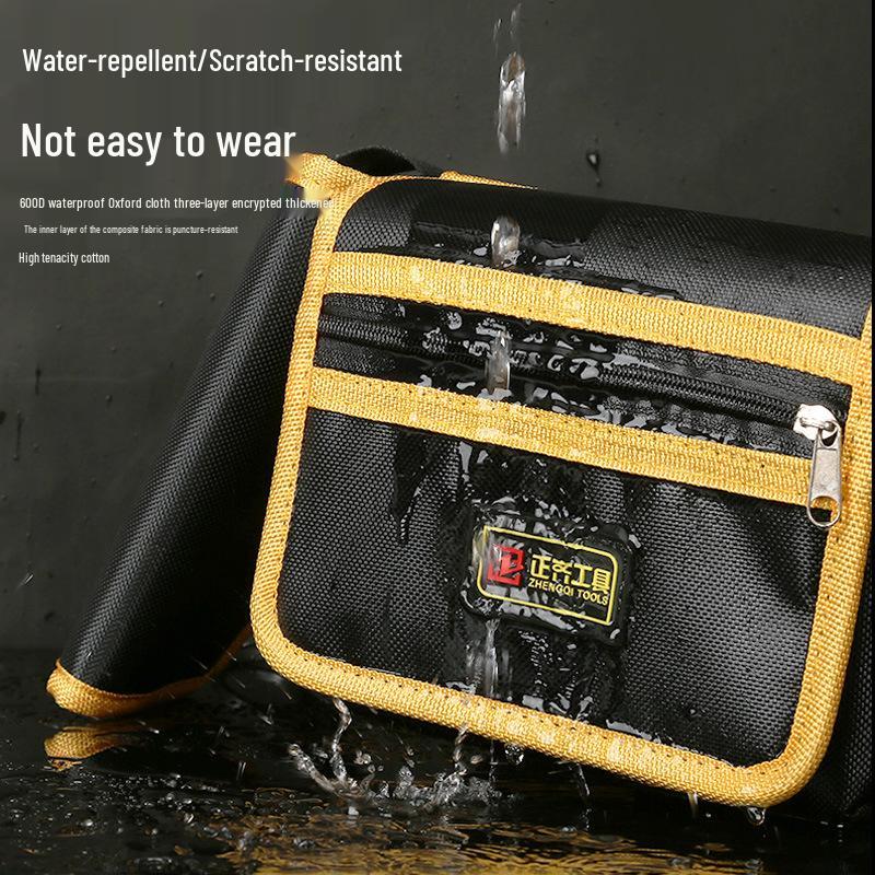 Portable Electrician Tool Belt: Sturdy, Multifunctional Waist Pouch for Construction Site Storage