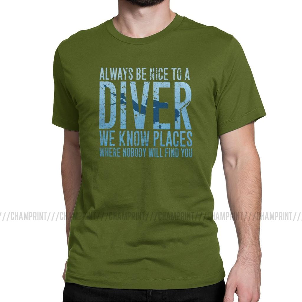 Be Nice To A Diver Scuba Diving T Shirts Men S Novelty T Shirts Scuba Diver