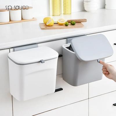 Japan Schiebedeckel Wandmontierter Mülleimer mit Deckel, Abfalleimer, Küchenschranktür Hängender Müll-Recyclingbehälter, Müll Auto Müll,
