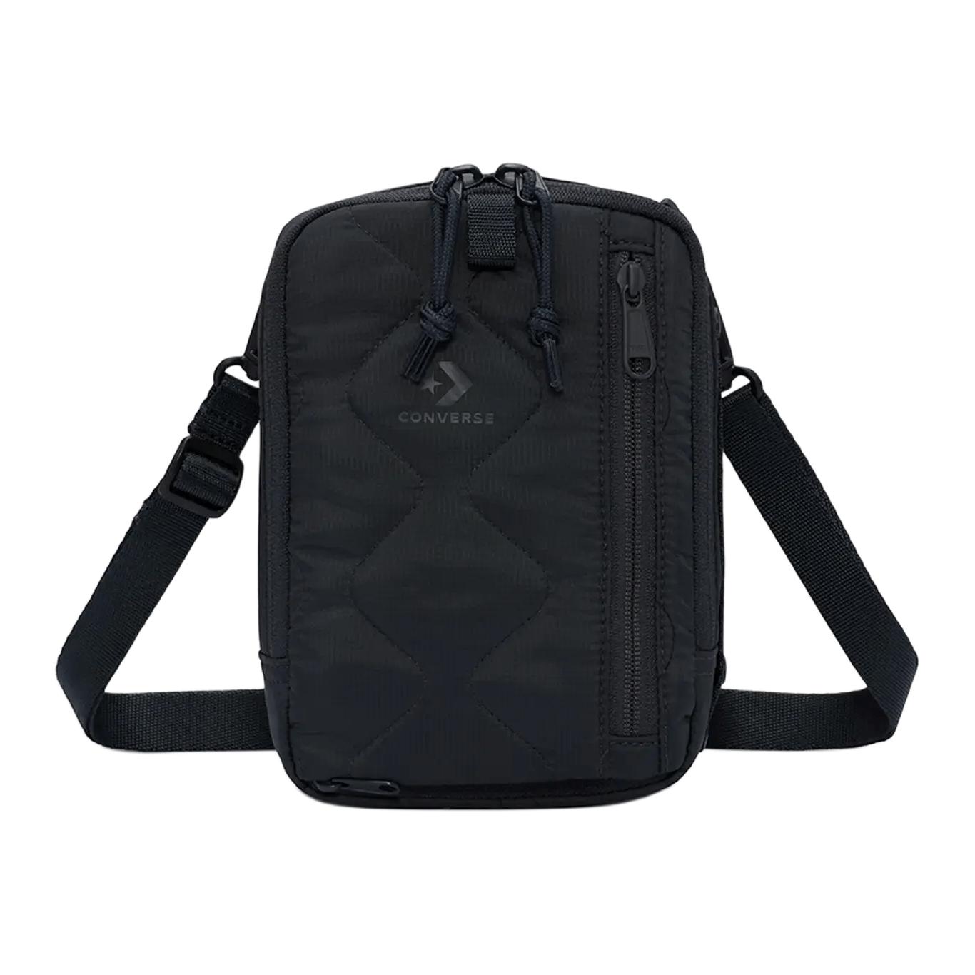 Converse Simple Versatile Logo Print Zipper Shoulder Crossbody Bag Unisex bags Black CON27124-A01 Black