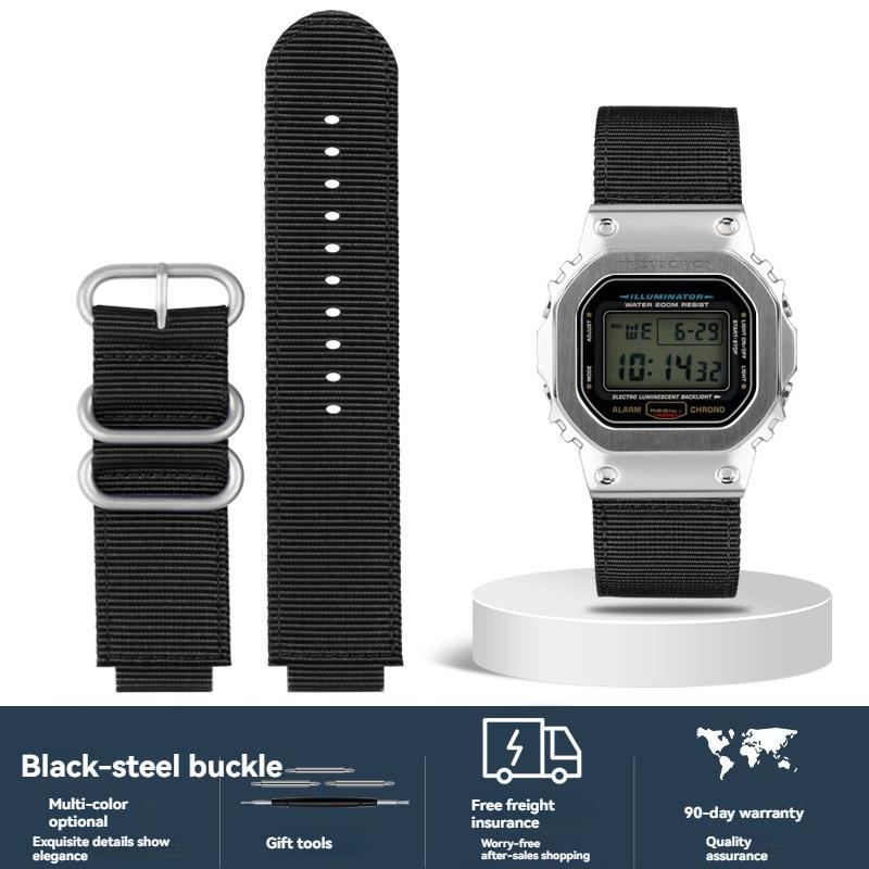 16mm Nylon Canvas Strap for Casio G-ShOCK GW6900/DW5600/GW-B5600/GM-5600/GA110/GA 2100 Outdoor Sports Watch Band Replacement