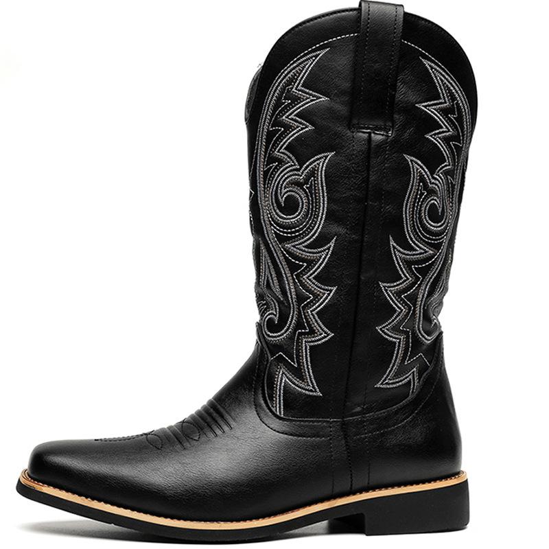 Personalized Large Size Quality Big Tree Western Cowboy Boots Embroidery Craft Retro Boots Martin Boots