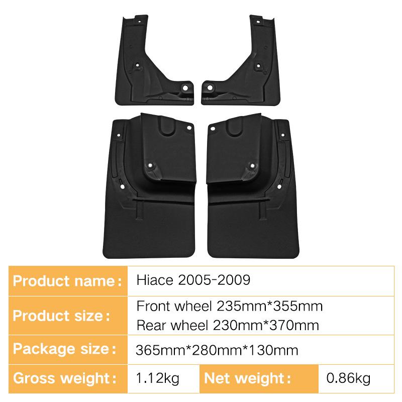 Mud Flaps For Toyota Hiace 2005-2009 MudFlaps Front Rear Fender Car