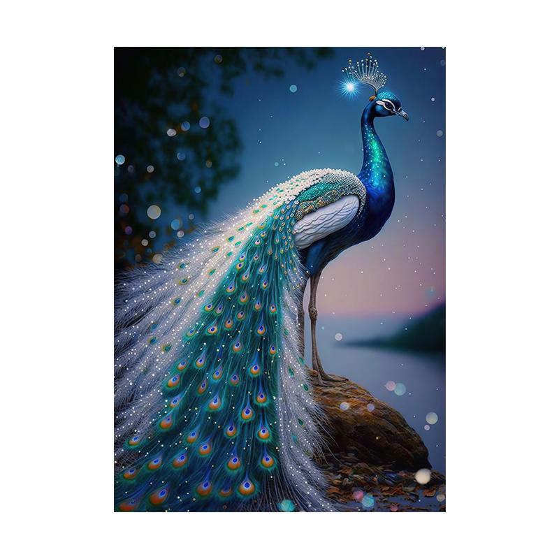 

Павлин на ветке цветка картина на холсте с изображением животного настенный художественный постер красочная картина для гостиной домашний декор Cuadros 70x100cm No Framed