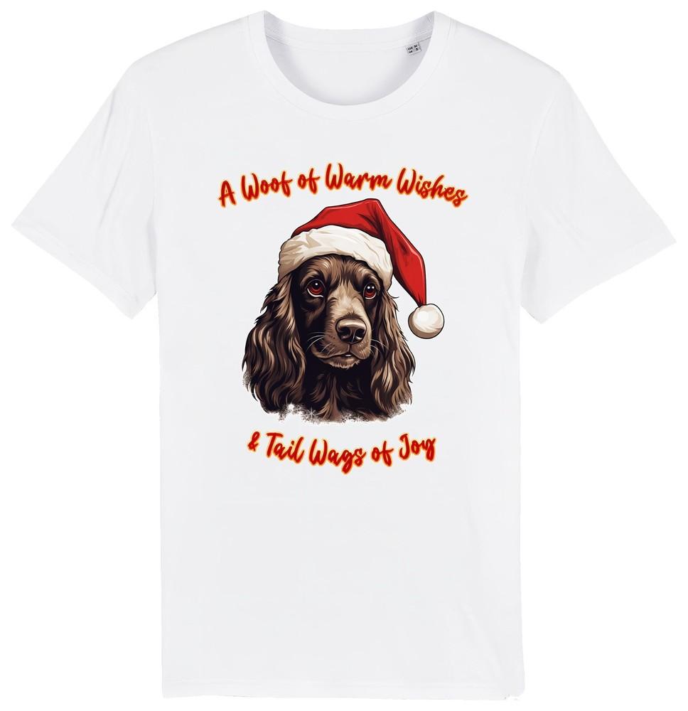 Mens Womens Cocker Spaniel Christmas T-Shirt Santa Dog Woof Wishes Dogs Puppy
