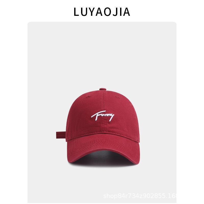 

Korean Version of The New Embroidered Soft Top Cap Women s Fashion Versatile Street Sunshade Sunscreen Baseball Hat красный