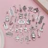 Mixed 30-Piece Musical Instrument Alloy Pendant Set with Guitar, Notes, and Mini Music Jewelry Accessories