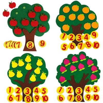 Árbol Frutal Juguetes Digitales Rompecabezas Infantil Fieltro No Tejido Montessori Educación Infantil Bebé Interacción Padre-Hijo Juguete TMZ