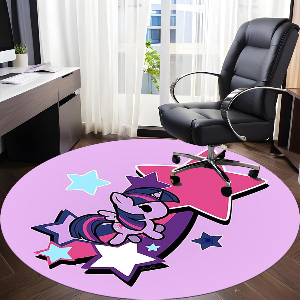1 pièce Tapis Rond de Bureau My Little Pony, Sous les Chaises de Bureau Chambre à Coucher Salon Décoration de la Maison  a1022191
