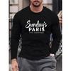 Men's Slim Fit Long Sleeve Tee, Windproof Cuffs, Solid Dark Gray, Cold Weather Outdoor & Commute