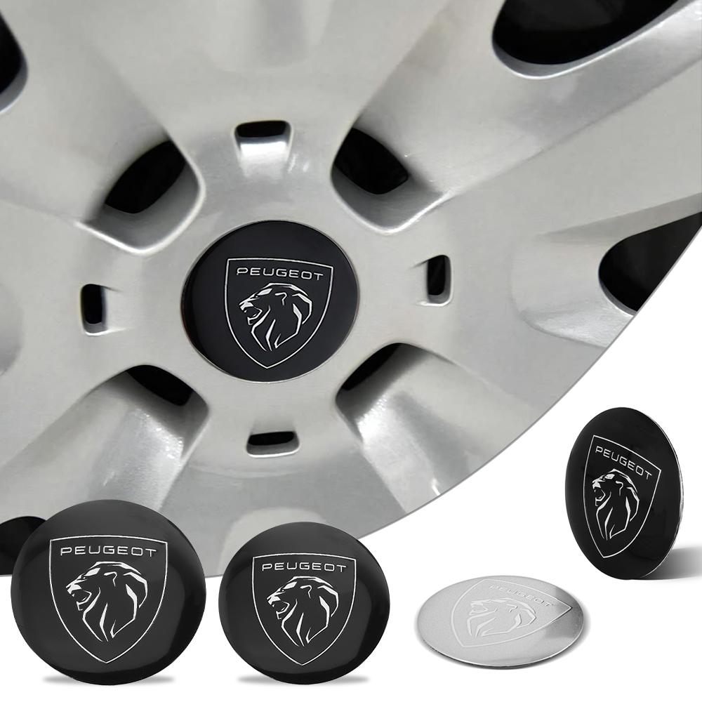 For Peugeot 206 607 508 301 407 2008 205 107 5008 106 406 408 308 108 807 4008 4Pcs Car Wheel Stickers Auto Center Hub Cap Decal