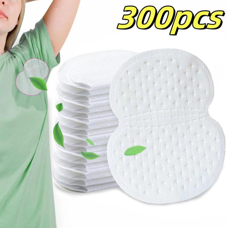 10/300Pcs Disposable Underarm Armpit Sweat Pad Breathable Ultra-thin Non-woven Sweat-absorbing Patch Summer Deodorant Accessory for Daily Work Outdoor