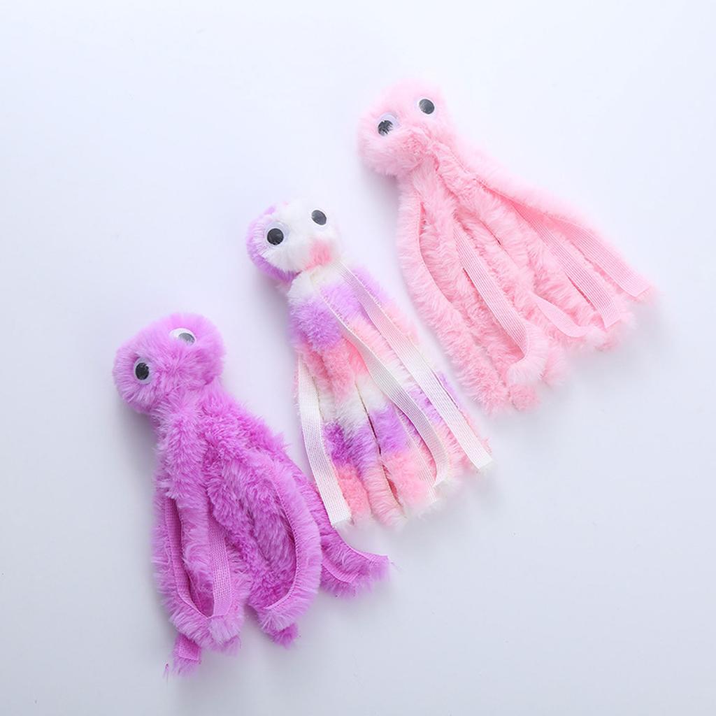 Cat Chewing Toy Plush Octopus Teaser Toy with Catnip Cats Teether Animal Toy Interactive Boredom Cat Entertainment Toy