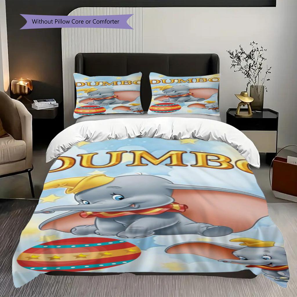 Dumbo'S Whimsical Circus Adventure Bedding 1 Duvet Cover 2 Pillowcase Without Core Duvet Cover And Pillowcase Bedding Set