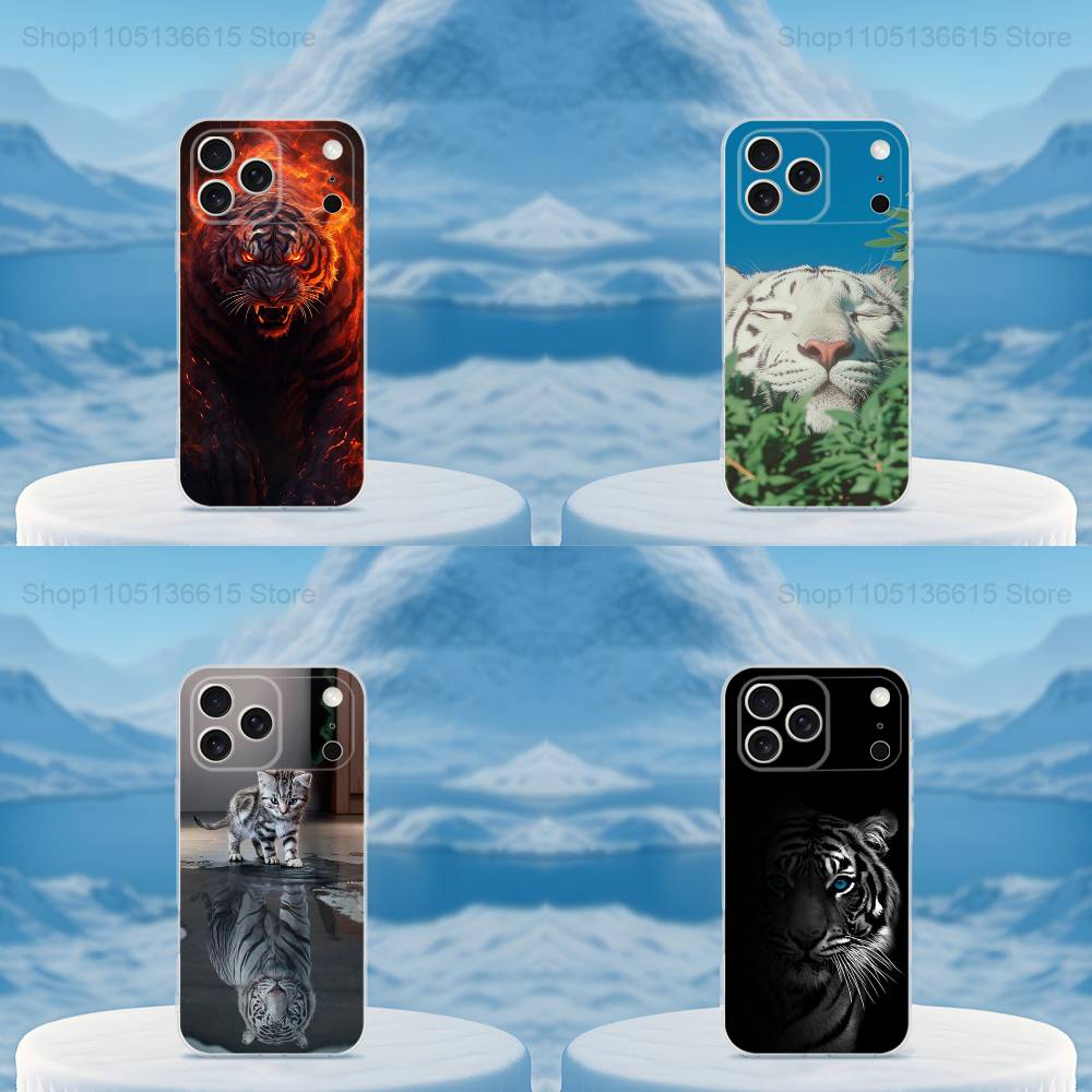 Coole Kunst Tiger Mythos Für iPhone 12, Mini, 16, X, 13, XR, 15, Pro, 17, Plus, 11, Max, 14, SE, XS, Transparent Weiche Hülle