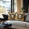 Vintage Western Cow Skull Throw Pillow Boho Sunflower Turquoise Print Decorative Cushion For Sofa Bedroom Living Room Cushion