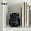 Student Desk Organizer 3D Printed Owl Pen Holder, 2 in 1 Flower Vase Multifunctional Container Organizer, Cute Plastic Makeup Brush Home Office Decor