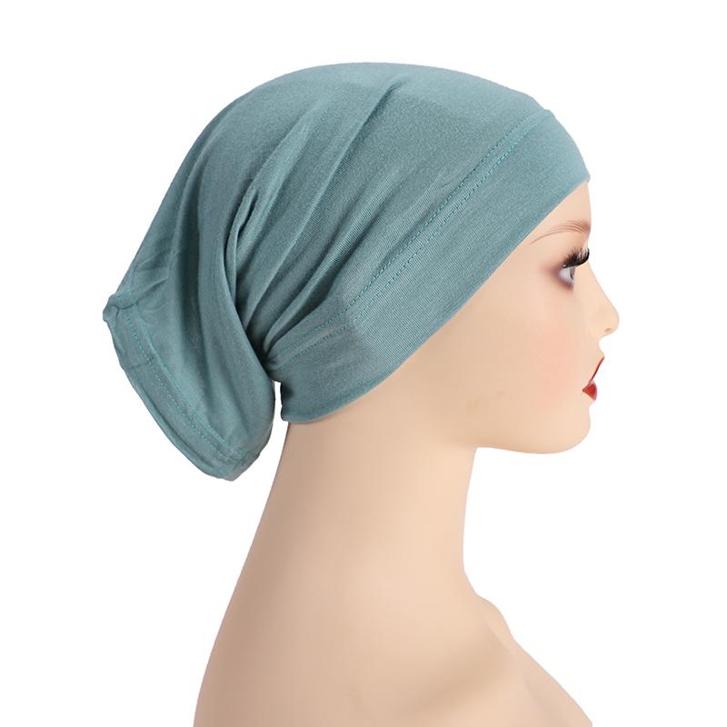 Soft Modal Inner Hijab Cap Muslim Stretch Turban Cap Islamic Underscarf Bonnet Hat Female Headband Tube Cap Turbante