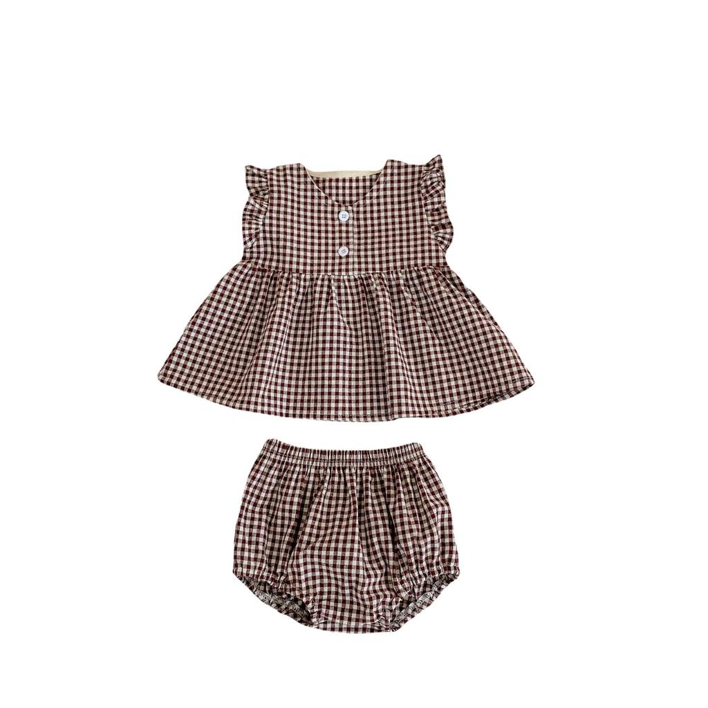 Baby Clothes Clothes Girls Clothes Summer Short Sleeve One Piece Shorts Pants Girls Casual Everyday Wear Shrine Visit Recital Birthday Gift Plaid