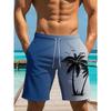 Men's Ocean Coconut Tree Print Beach Shorts Summer Vacation Surfboard Shorts Casual Classic Quick Dry Shorts