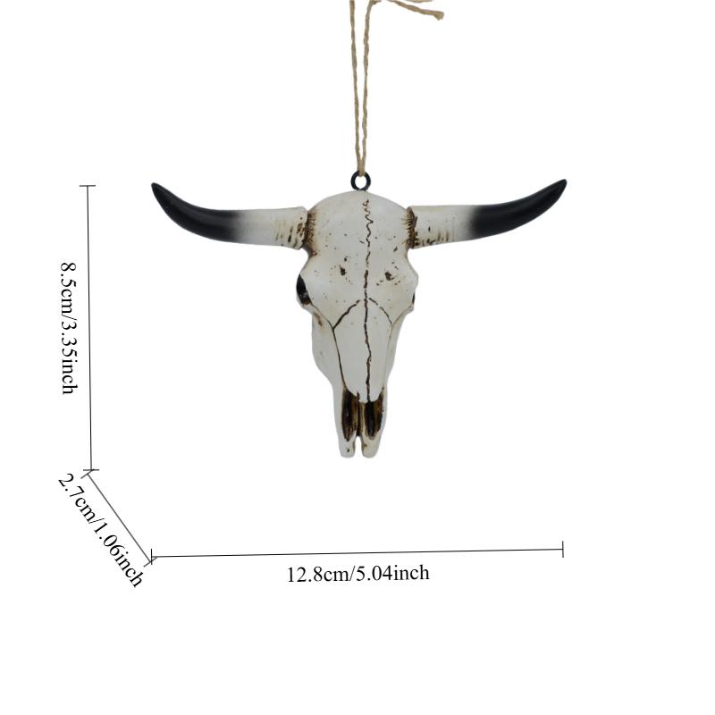 Смола Череп Быка Украшение Ретро Животное Статуэтка Подвески Хэллоуин Рождество Декор Дом Офис Бар Настенный Аксессуар светло-серый