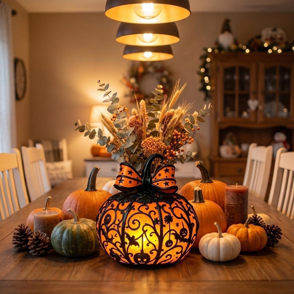 Stained Glass Pumpkin Halloween Decorative Light