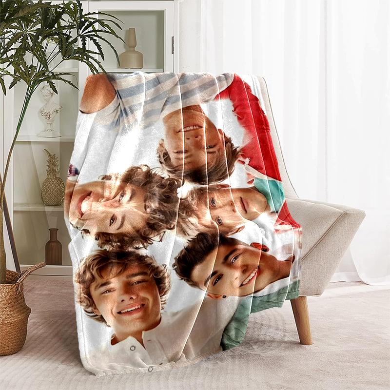 1pc Blanket One Direction Where We Are Now Print Design, Lightweight Blanket for Sofa, Bed- Soft &Warm, Gift for All Seasons Like Christmas, Halloween