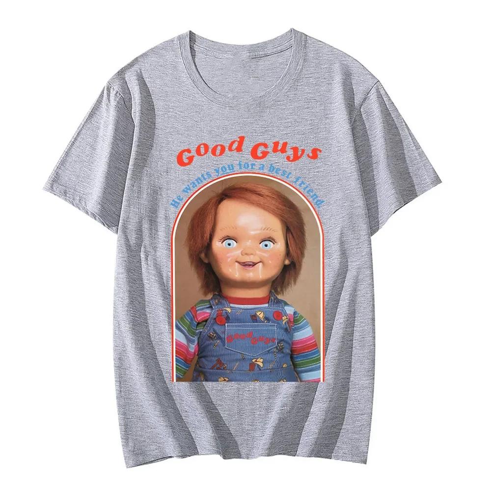 Neue Chucky Baumwoll-T-Shirts Anime Grafikdruck Damen Mode Lässig Kurzarm-T-Shirt Harajuku Unisex T-Shirts Oberteile Kleidung
