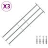 Window Security Grille with 3 Horizontal Bars 3 pcs