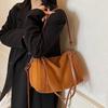 Suede bag women's large capacity autumn and winter messenger bag retro shoulder commuter pillow bag