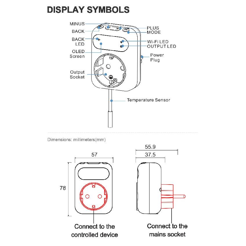 WiFi Tuya Socket Thermostat Plug 220V Digital Temperature Controller Remote Timer Switch Cooling Heating Outlet Alexa Google
