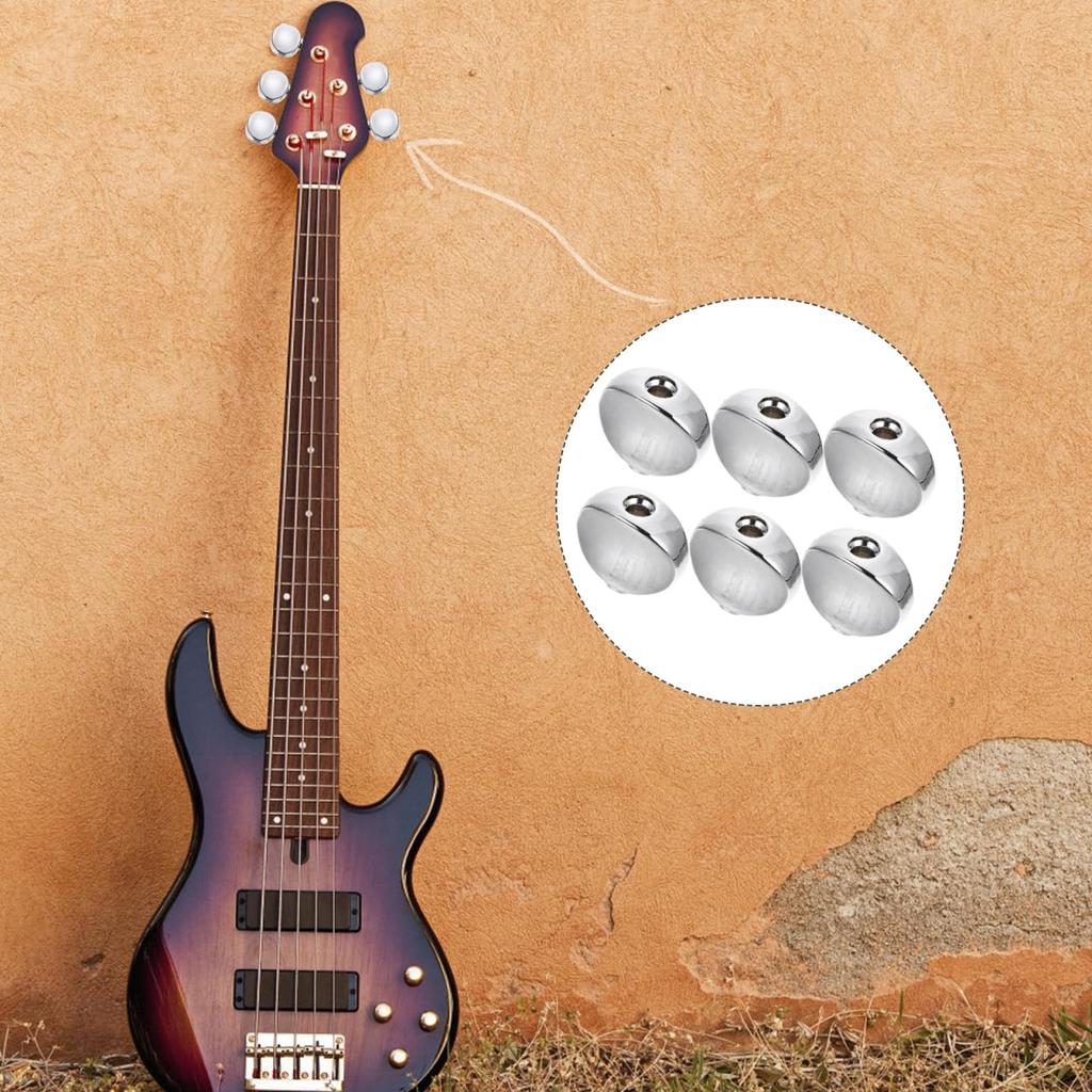 LIFKOME Set of 6 Metal Small Oval Guitar Tuning Peg Replacement Head Buttons for Classical Instrument Parts Tuners, Keys, Guitar,