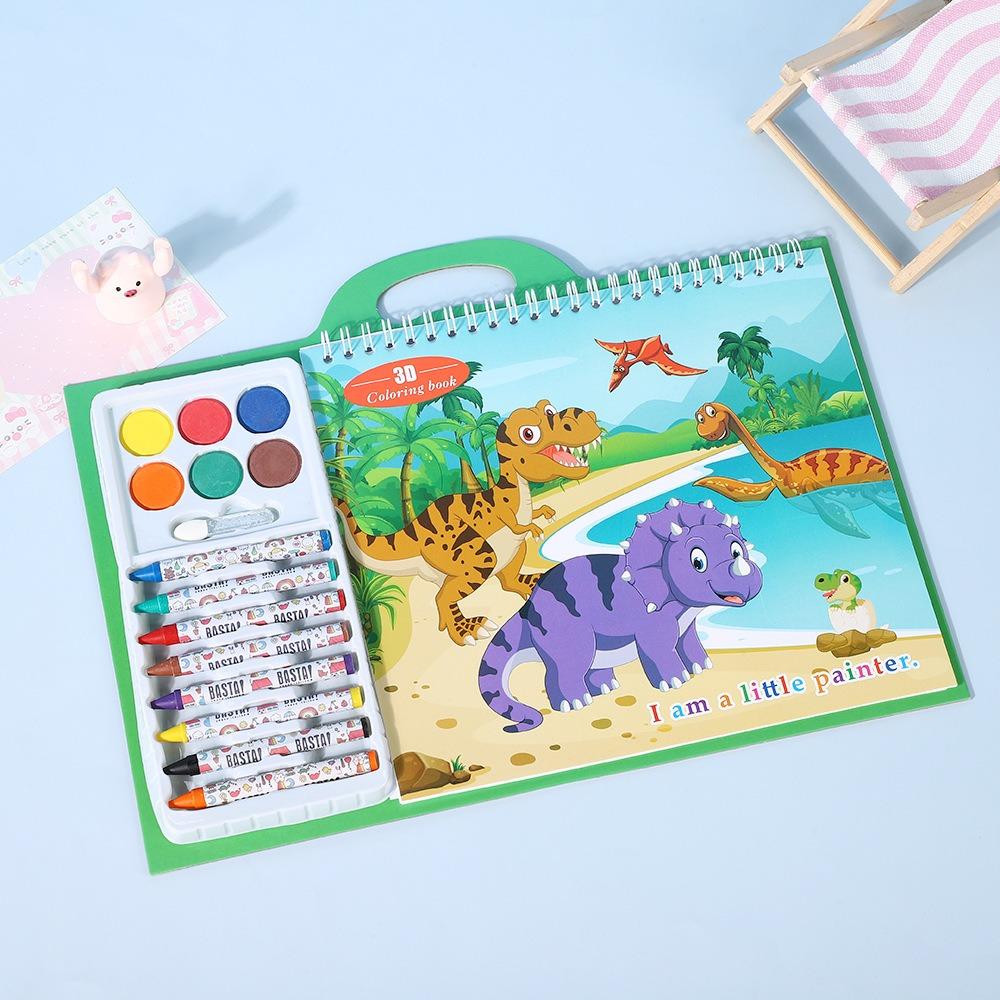 New Puzzle Crayon Watercolor Book Set Educational Astronauts Painting Book Drawing Doodle Book Gift