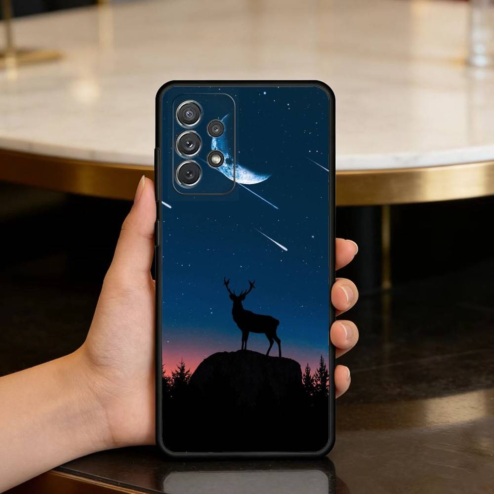 D-Deer-ER Phone Case For Samsung Galaxy A73,A72,A71,A70,A53,A52,A51,Soft Silicone Black Cover