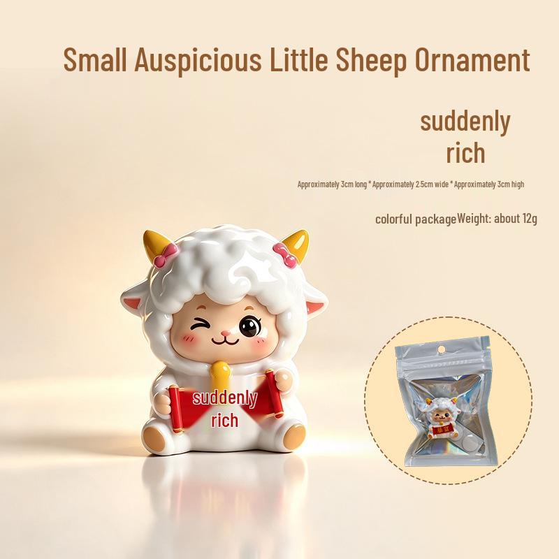 Charming Sheep Healing Ornament - Desk, Computer Screen, Zodiac, or Car Console Decor