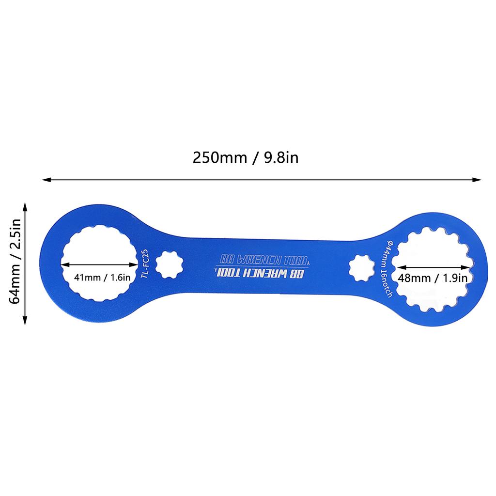 Bicycle Bottom Bracket Wrench Tool Aluminum Alloy Bike Integrated Hollow BB Wrench for Mountain Road Bike