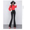 Elegant Long Office Lady 2022 Summer High Waist Women's Wide Leg Capris Suit Pants for Women Skinny Flare Pants Woman Trousers