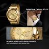 JewelryWe Men's Analog Waterproof Stainless Steel Quartz Watch Gold Round Formal Business Fashion Accessory
