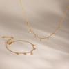 Youthway Delicate Round Zircon Pendant Necklace Bracelet For Women Minimalist 18K Gold PVD Plated Stainless Steel Jewelry Set