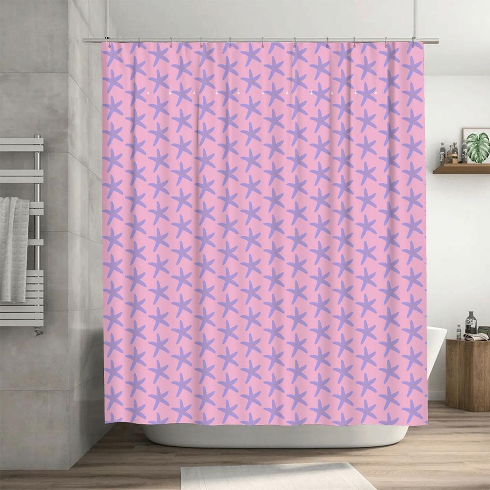 Vibrant Floral Shower Curtain Printed Fabric Waterproof Bathroom Decor With Hook Set For Home Bath Accessories