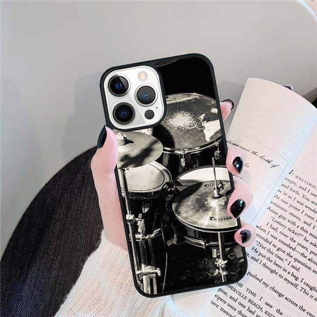 Musical Instrument Drum Coque Shell For iPhone 17 Air 15 16 14 13 12 Pro Max 11 Pro Max Plus Phone Case Cover