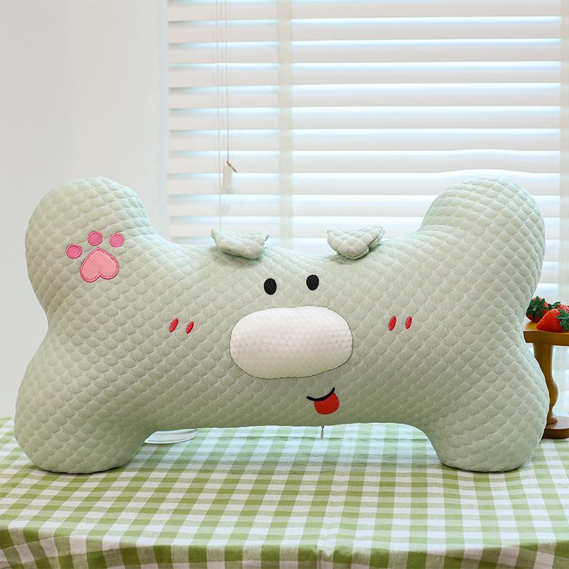 New Summer Ice Bean Fabric Girls Office Pillow Bone Sofa Cushion Lying Dog Series Dog Bone