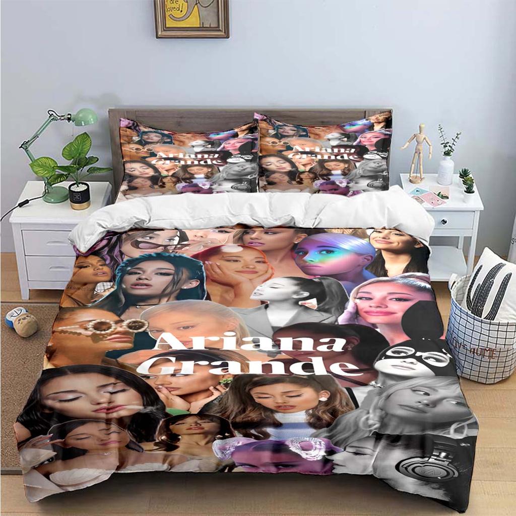 Comforter Fashion Pop Singer A-Ariana G-Grande Print Bedding Sets Bed Supplies Set Bed Comforter Set Bedding Set Luxury Gift