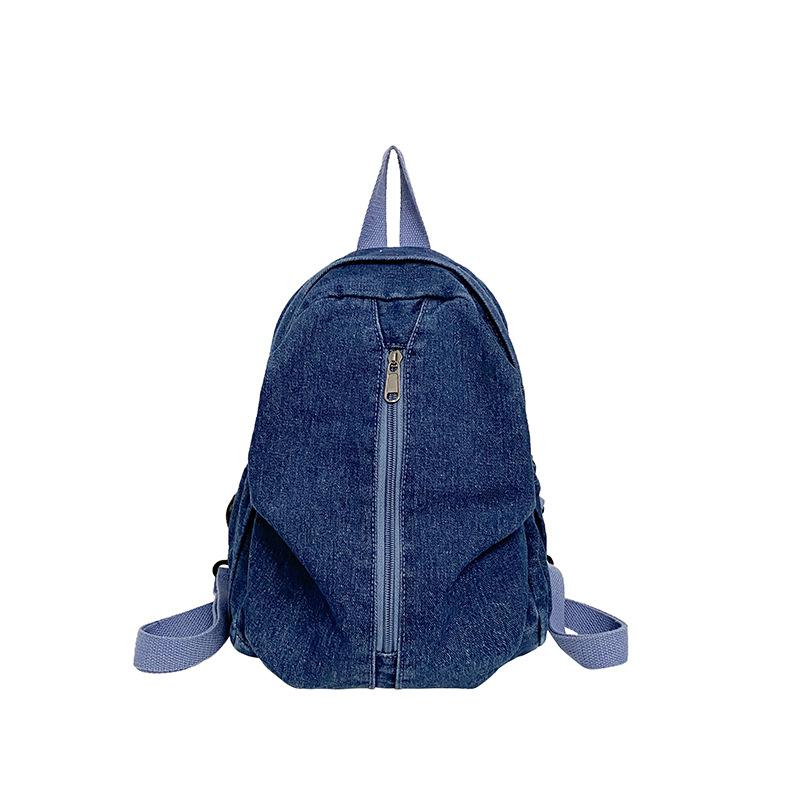 Large Capacity Denim Backpack High School College Student Simple Schoolbag Women's Computer Backpack Fashion