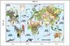 Photomural Watercolour World Map Structural Vinyl 368x254