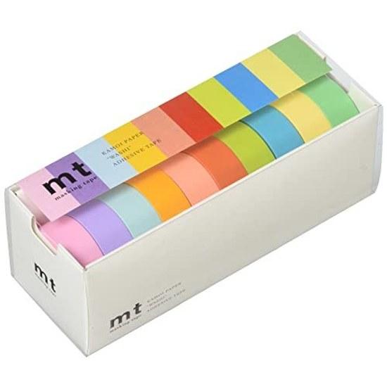 Kamoi Kakoshi Masking Tape Mt 10 Color Set 15mm7m Bright Colors 2 MT10P003R