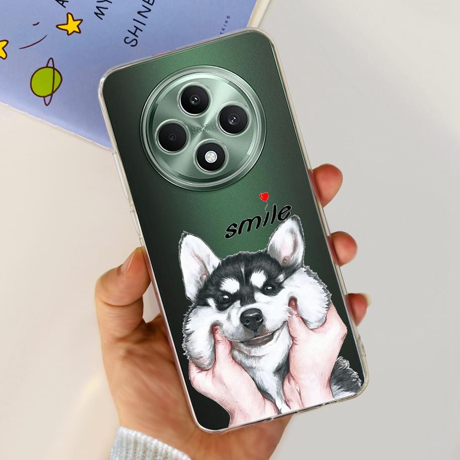 For Oppo Reno12 F Case CPH2637 Shockproof Cover Cute Cat Cartoon Soft Slim Clear Phone Cases For OPPO Reno 12F 4G CPH2687 Fundas